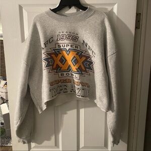 Vintage Gray Super Bowl XXV Crop Sweatshirt xl oversized